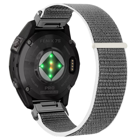 Niboow Nylon QuickFit 20mm Straps for Garmin Fenix 8 43mm/Fenix 7S Pro Solar/Epix Pro 42mm, Nylon Watch Bands for Garmin Fenix 7S/Fenix 6S/Fenix 6S pro/Fenix 5S/Fenix 5S Plus/Descent Mk2S - Gray