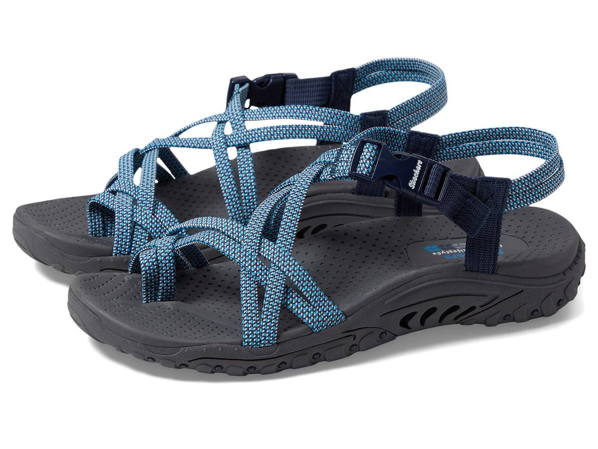 Skechers Women's Reggae-IRIE MON Sport Sandal, Blue/Navy, 10