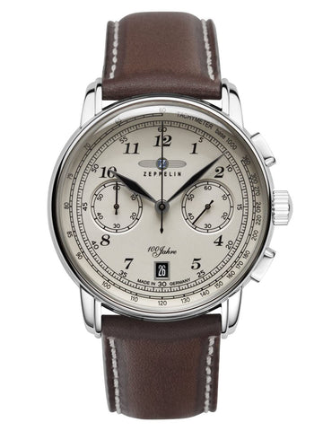 Zeppelin 100 Years Mens Analogue Quartz Watch with Leather Bracelet 7674-6