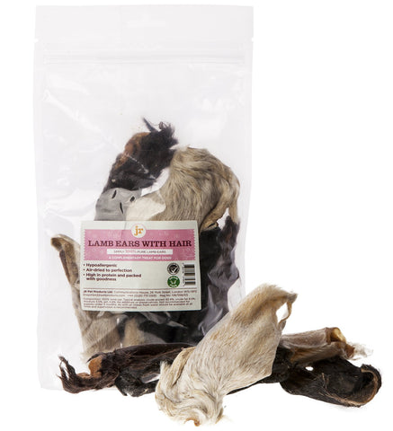 200g Lamb Ears With Hair Natural Hypoallergenic Dog Treat Chew Supplied By JR Pet Products