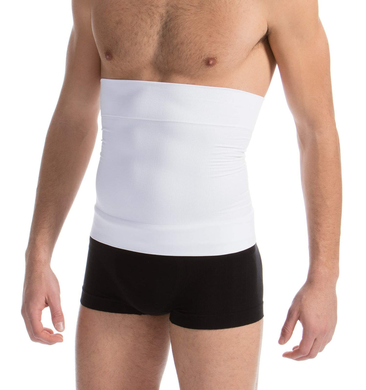 Farmacell Waist Trainer for Men, Tummy Control Shapewear, Mens Girdle for Stomach, Made in Italy, 405 White, XXL