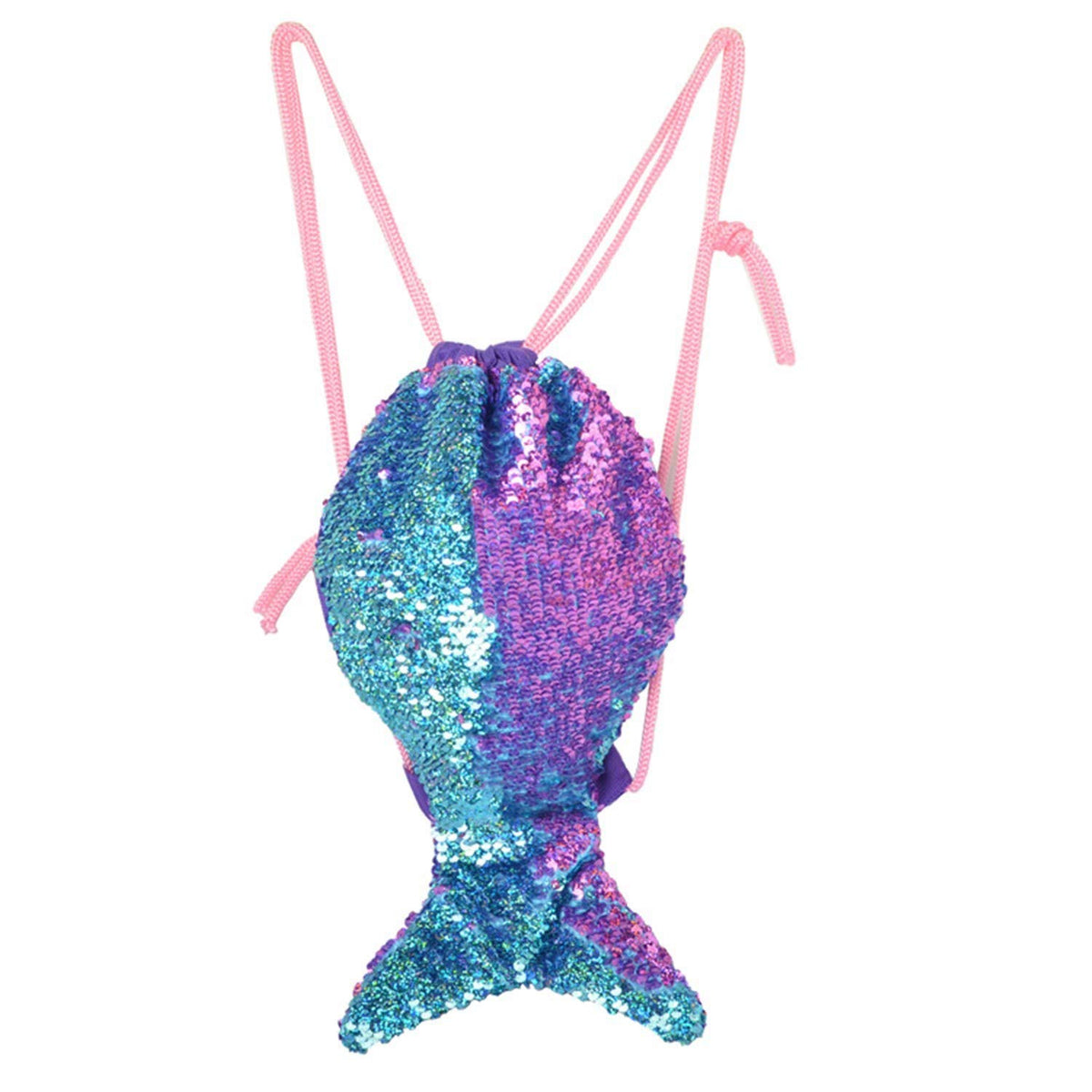 Magical Mermaid Tail Sequin Backpack-20*30cm Mermaid Sequin Bag Magic Reversible Sequin Drawstring Backpacks Glittering Shoulder Bag Outdoor Backpack Bag Shinning Dancing Bag for Women Girls Teens