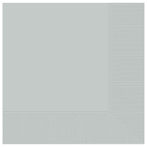 Silver 3-Ply Luncheon Napkins | Pack of 20 | Party Supply
