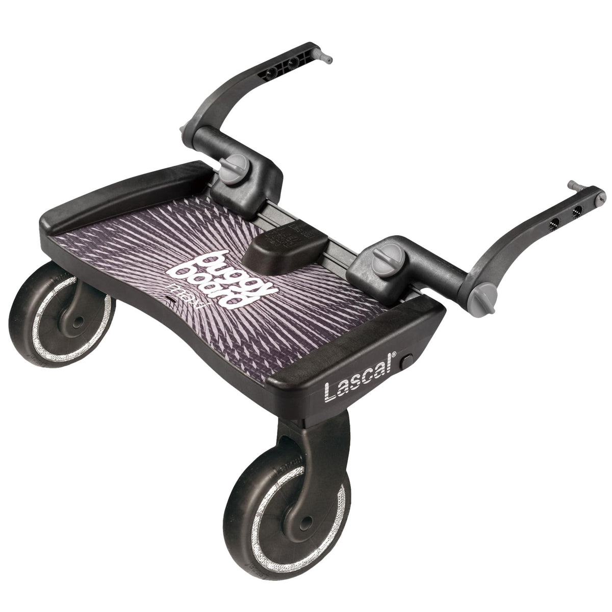 Lascal BuggyBoard Maxi, Buggy Board for Pushchair with Large Standing Area, Pram Accessory for Children from 2-6 Years (22 kg), Compatible with Almost Every Stroller and pram. Black