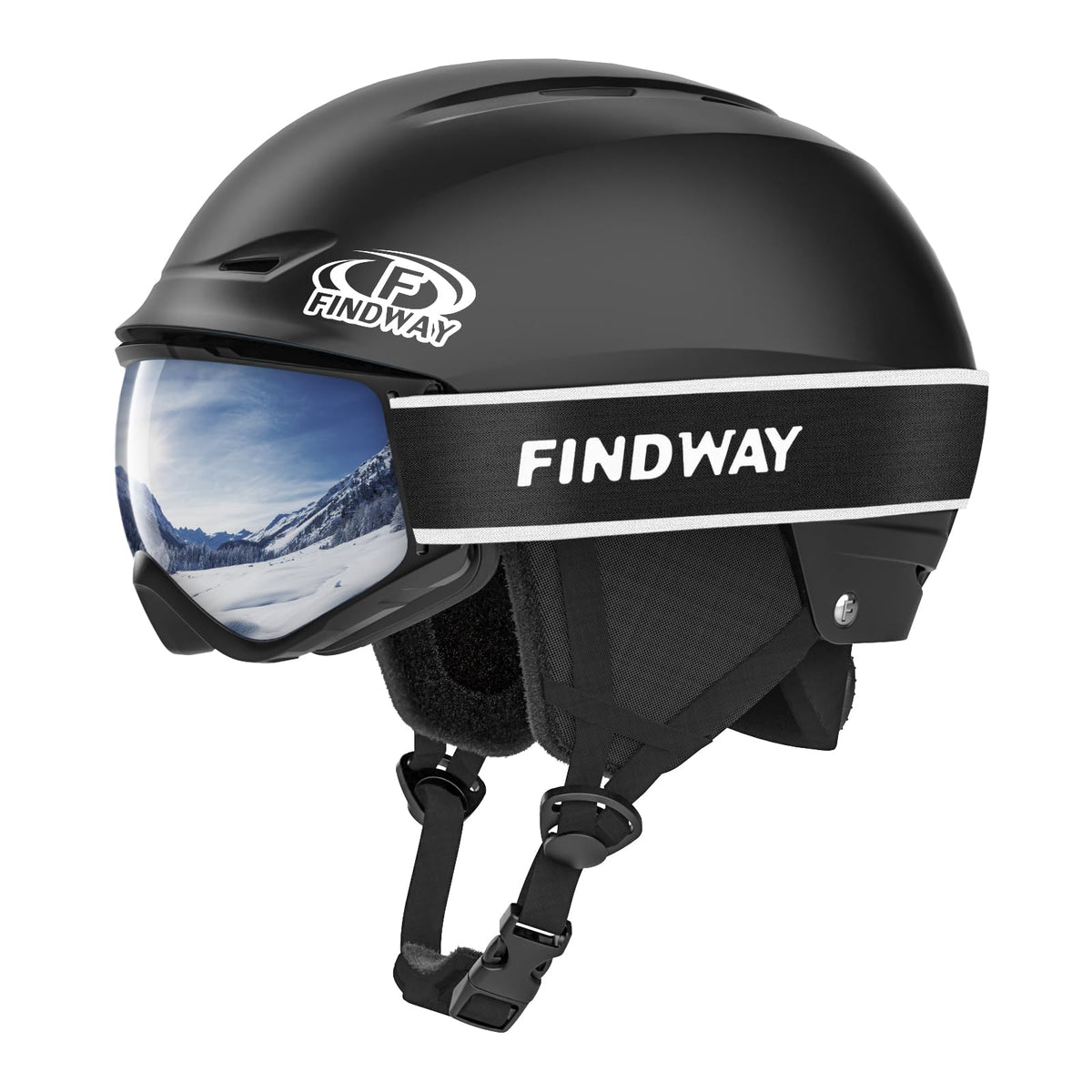 Findway Ski Helmet Set, Snowboard Helmet with Goggles for Adults [Shockproof] Safety Durable ABS Shell and Protective EPS Foam Inner Shell, Snow Sports Helmet and Glasses for Men Women Youth