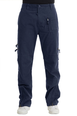 MAGCOMSEN Mens Work Trousers Multi Pockets Cotton Trousers Men Casual Outdoor Hiking Cargo Pants Military Style Tactical Combat Trousers Navy Blue