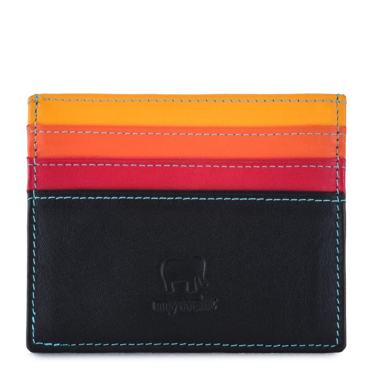mywalit Multi-Color Leather Credit Card Holder | 3 Card Slots & ID Window Wallet