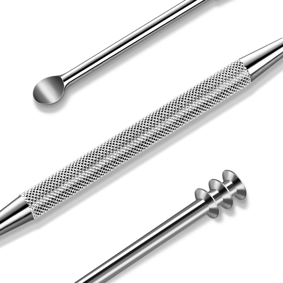 MR.GREEN Dual-Headed Ear Wax Remover 360ÃƒÆ’Ã†â€™Ãƒâ€ Ã¢â‚¬â„¢ÃƒÆ’Ã‚Â¢ÃƒÂ¢Ã¢â‚¬Å¡Ã‚Â¬Ãƒâ€¦Ã‚Â¡ÃƒÆ’Ã†â€™ÃƒÂ¢Ã¢â€šÂ¬Ã…Â¡ÃƒÆ’Ã¢â‚¬Å¡Ãƒâ€šÃ‚Â° Cleaning Three-Ring Ear Spoon Professional Stainless Steel Ear Wax Removal Ear Care Tool(Silver)