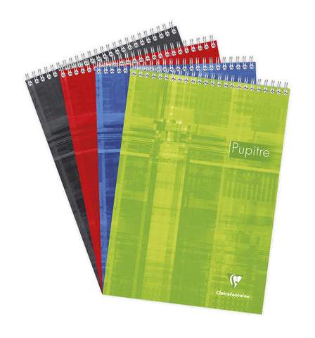 Clairefontaine - Ref 8152C - Head Wirebound Pad (80 Sheets) - A4 Size, Squared Ruling, 90gsm Brushed Vellum Paper, Laminated Card Cover - Random Colour