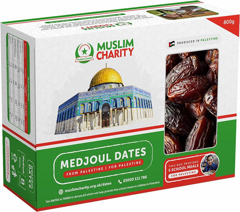 Muslim Charity All Natural Juicy Nutritious Palestinian Medjool Dates 800g - Vitamin Rich Delicious Palestinian Dates Delights Perfect for Ramadan