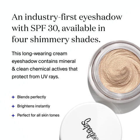 Supergoop! Shimmershade, Golden Hour - 0.18 oz - Long-wearing Cream Eyeshadow with Broad Spectrum SPF 30 Sunscreen - Instantly Brightens Eye Area - Won?ÃƒÆ’Ã†â€™ÃƒÂ¢Ã¢â€šÂ¬Ã‚Â¡ÃƒÆ’Ã†â€™ÃƒÂ¢Ã¢â€šÂ¬Ã¢â‚¬Å“t Crease, Flake or Fade