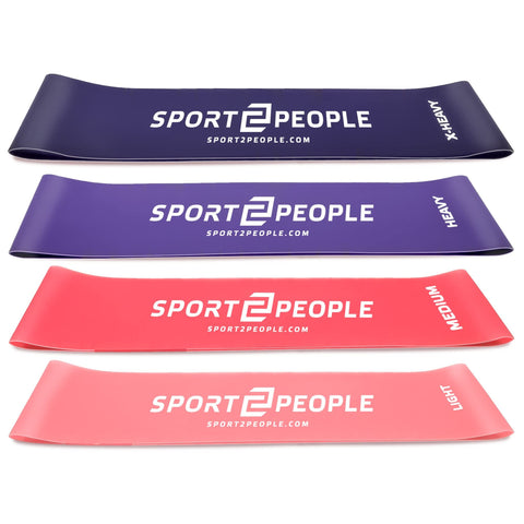 Exercise Resistance Loop Bands with 2 Workout E-Books for Strength Training and Physical Therapy - Set of 4 Fitness Mini Loops for Booty, Hips and Legs