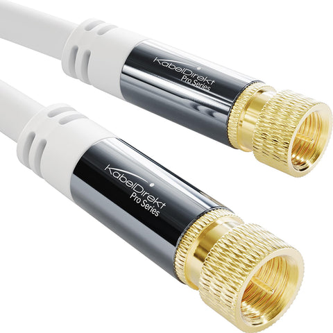 KabelDirekt - SAT Cable - Coaxial, Internet & Satellite TV/Aerial Cable with F-Connector, Metal Plug - Designed in Germany - 1.5m (Radio, DVB-T2, DVB-C, DVB-S2 - white)