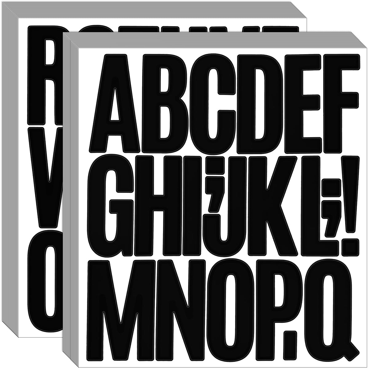 Bemeol 756 Pieces 36 Sheets Letter Stickers Big Font Alphabet Letter Stickers 3 Inch Self Adhesive Letters for Bulletin Board Classroom Mailbox Door Home Decor(Black)