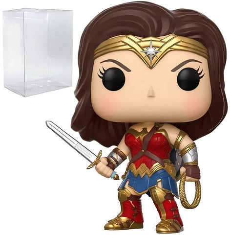 POP Justice League Movie - Wonder Woman Funko Pop! Vinyl Figure (Bundled with Compatible Pop Box Protector Case), Green, 3.75 inches