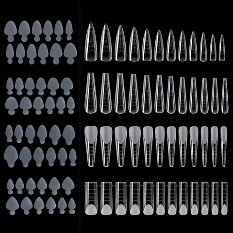 NMKL38 288PCS Dual Nail Form with French Silicone Sticker Reusable Dual System Mold Kit for Nail French Line Guides Manicure Tool