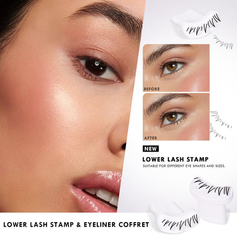 Easilydays Lashes Stamp, Reusable Lower Eyelash Stamps Tool, 2Pcs Eyelash Stamps Tool Lower Eyelash Stamp, Natural Lashes, DIY Lower Lashes Extensions Natural Look for Make Up Beginner (Right+Left)