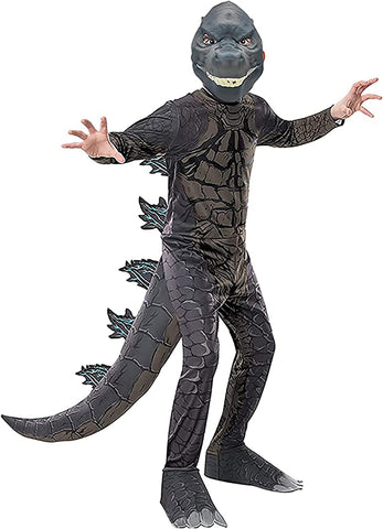 SINSEN Dinosaur Costume for Kids King Monster T-Rex Cosplay Jumpsuit Mask Tail Fancy Dress for Halloween Party Birthday Gift (Large (Height for 51-55''))