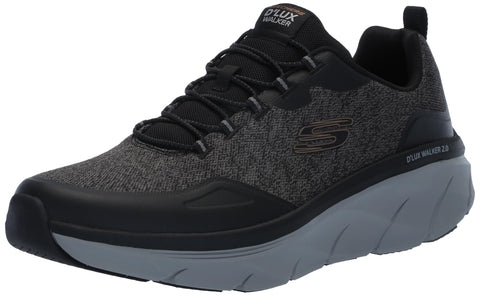 Skechers Men's D'lux Walker 2.0 Steadyway Sneaker, Black/Charcoal, 7