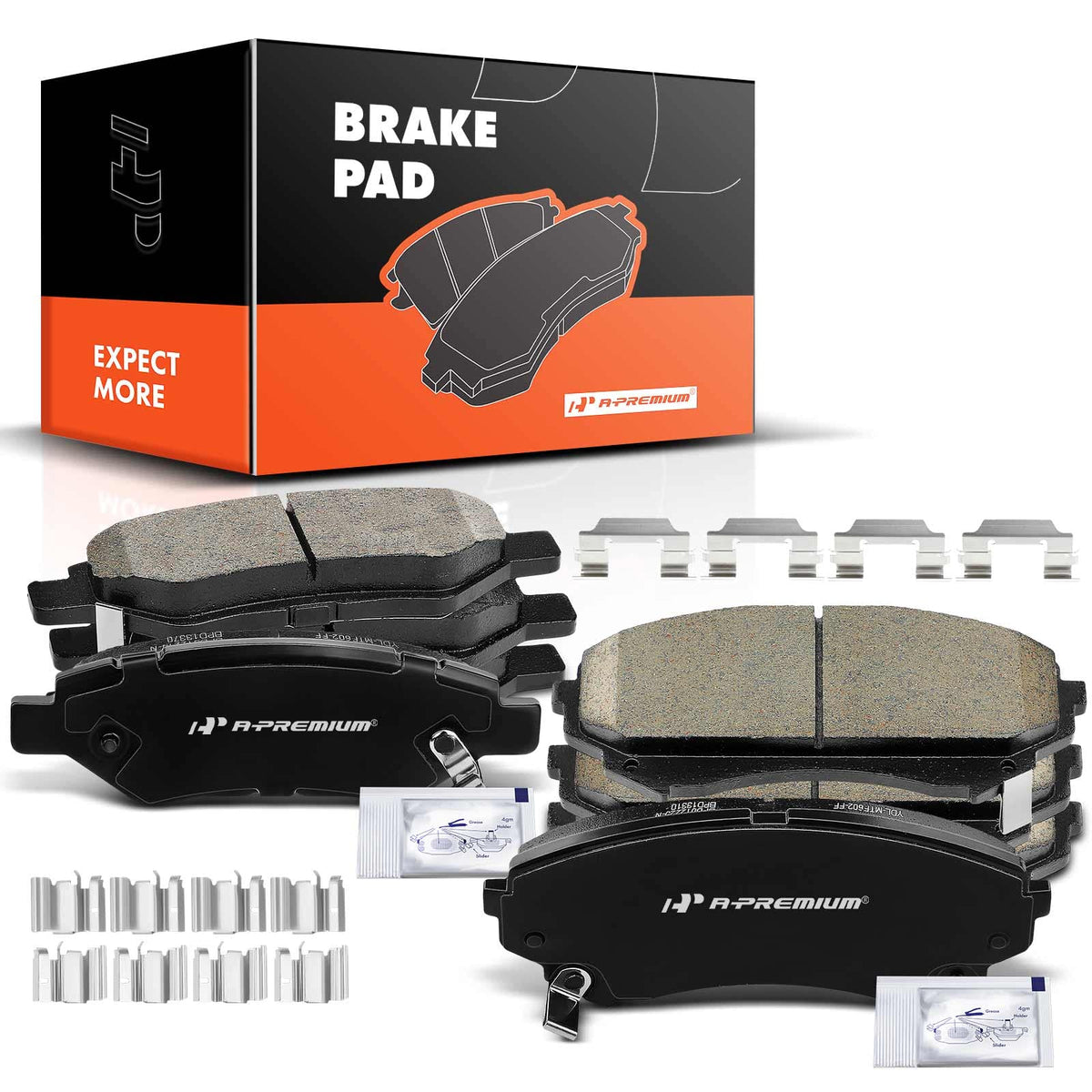 A-Premium Front and Rear Ceramic Disc Brake Pads Set Compatible with Select Cadillac Models - CTS 2008 2009 2010 2011 2012 2013 2014, GM Brake Code J55, 8 Pcs