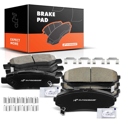 A-Premium Front and Rear Ceramic Disc Brake Pads Set Compatible with Select Cadillac Models - CTS 2008 2009 2010 2011 2012 2013 2014, GM Brake Code J55, 8 Pcs