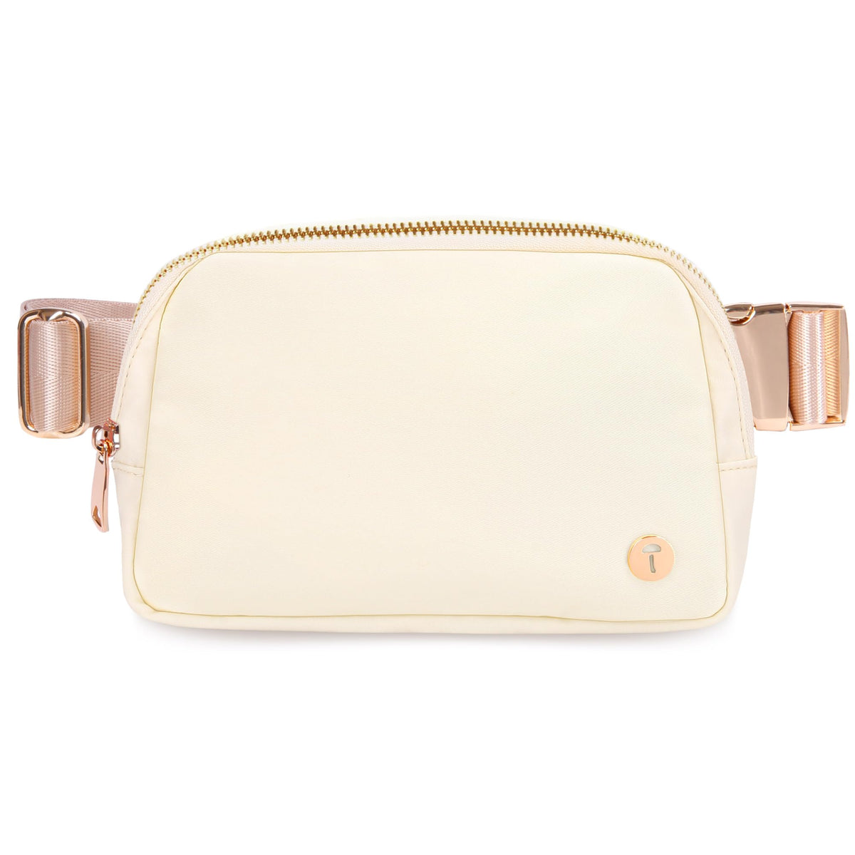 Sienien Belt Bag For Women Fanny Pack Crossbody Bag Fashionable Waist Packs Adjustable Strap Waterproof Ivory Nylon Gold