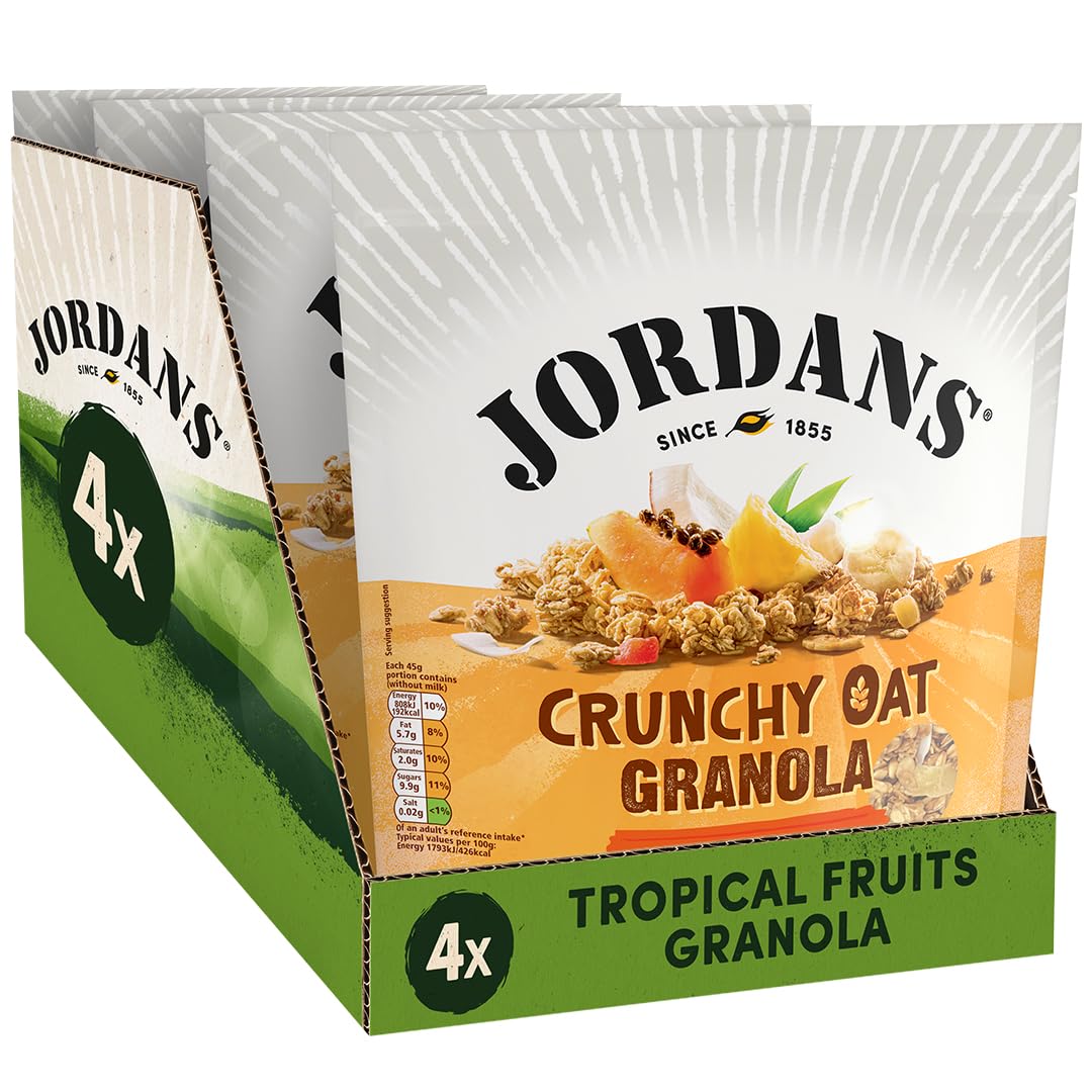 Jordans Granola Tropical | Breakfast Cereal | High Fibre | 4 PACKS of 750g
