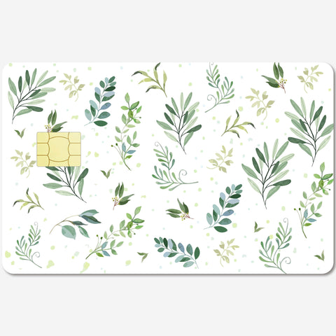 CREATCABIN Leaf Card Skin Sticker Debit Credit Card Skins Covering Personalizing Bank Card Protecting Decals Removable Waterproof No Bubble Slim for EBT Transportation Key Card 7.3x5.4Inch