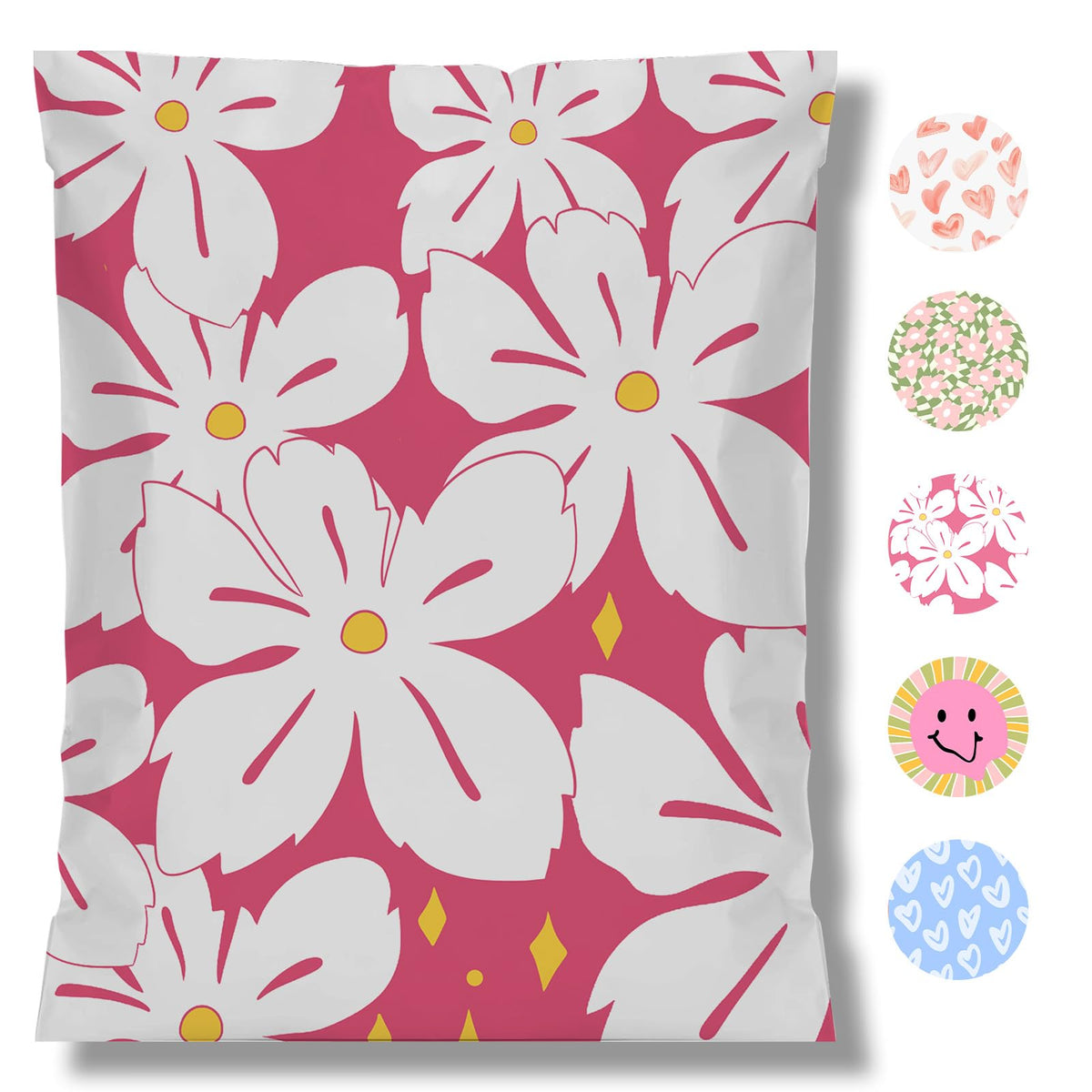 Shipping Bags for Clothes Mailers Poly Bags 10x13 Poly Mailers Waterproof Tear-Resistant Packaging Bags 100 Pack Large Small Business Packaging Cute Mailing Envelopes Package Bags (Maiden Flower)