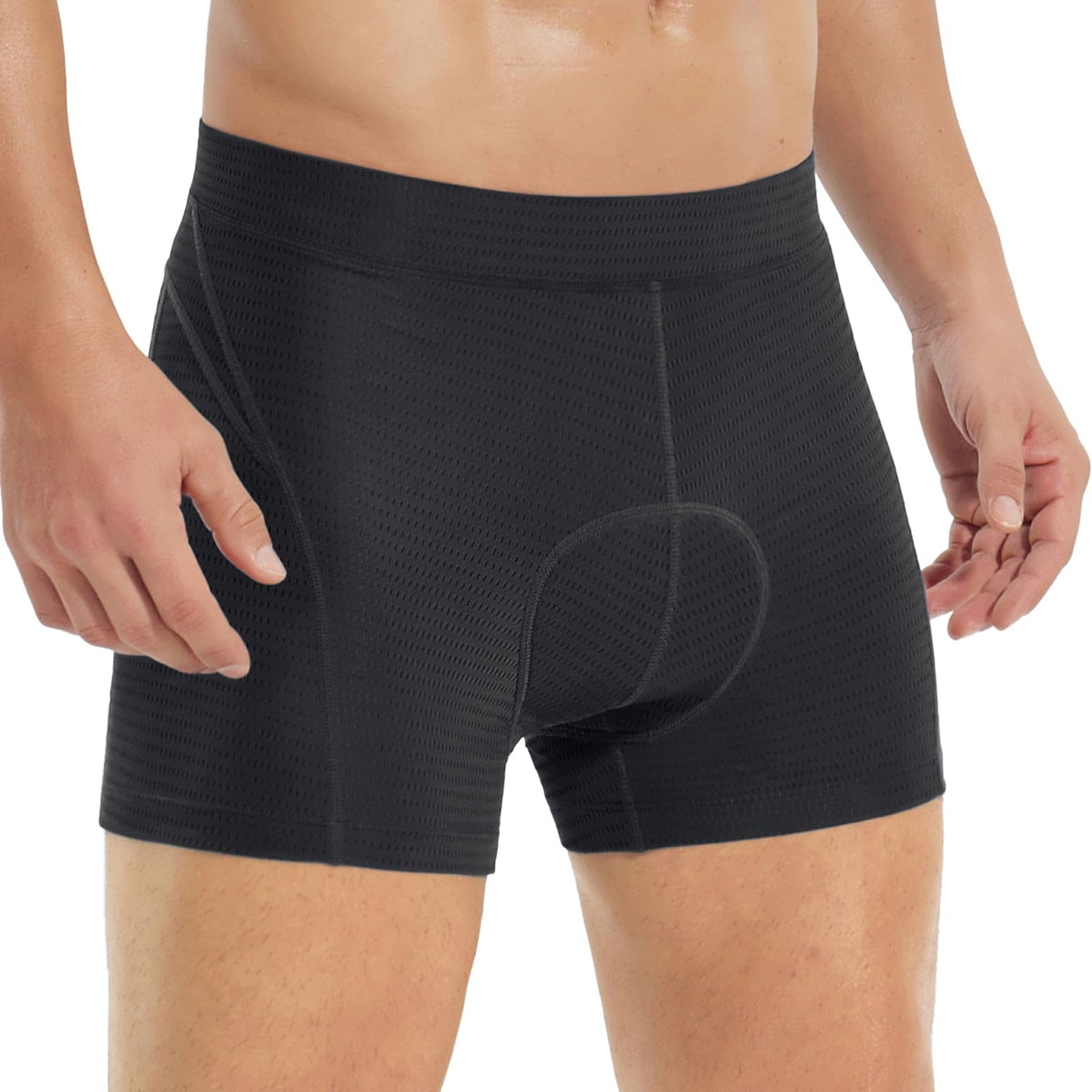 BALEAF Men's Cycling Shorts Padded Underwear Breathable Mesh Bike Shorts For Men 4D Gel Padding Mountain Biking Bicycle Liner Black M