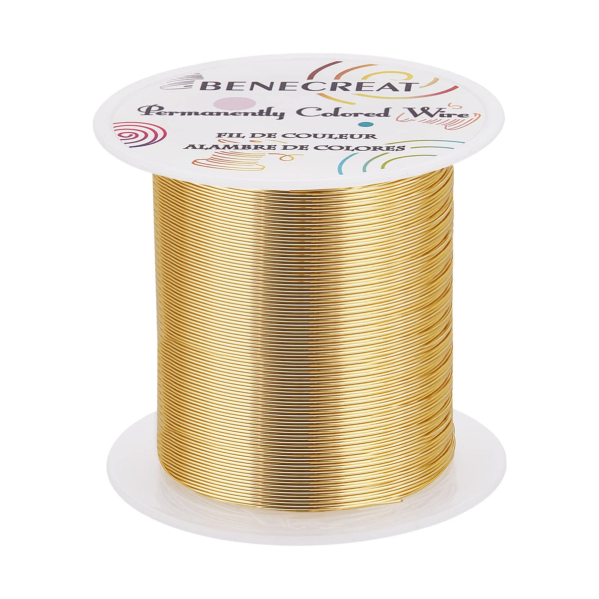 BENECREAT 24 Gauge 87 Yards Jewelry Beading Wire Light Gold Tarnish Resistant Copper Wire for Beading Wrapping and Other Jewelry Craft Making
