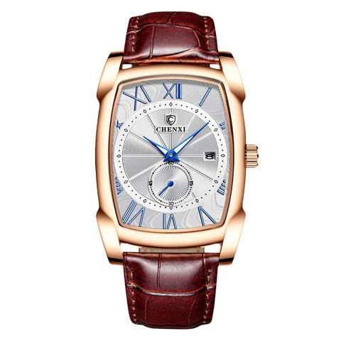 RORIOS Mens Watches Analog Quartz Watches Luminous Dial with Calendar Leather Strap Fashion Men Wristwatch Dress Business Watch for Men