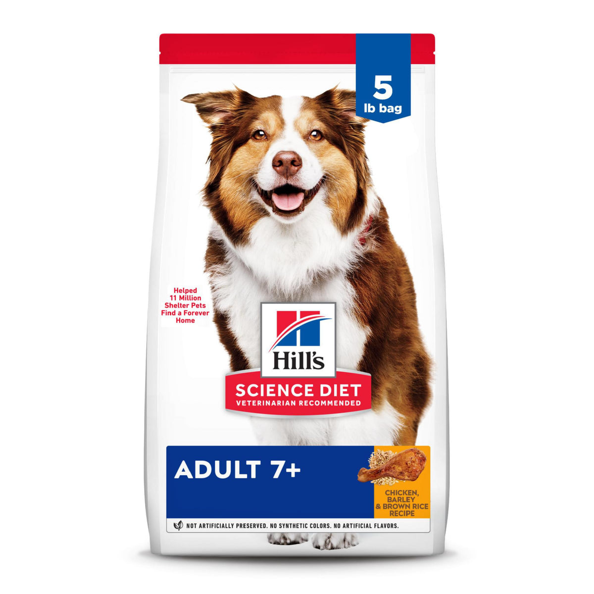 Hill's Science Diet Dry Dog Food, Adult 7+ for Senior Dogs, Chicken Meal, Barley & Rice Recipe, 5 lb. Bag