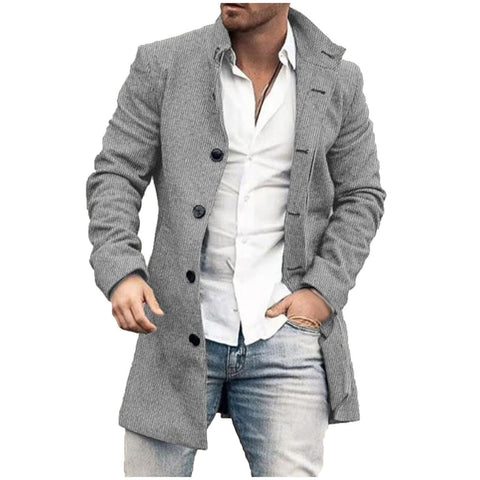 Jackets for Men UK Regular Fit Trench Coat Mens Short Trench Coat Wool Business Winter Jacket Peacoat Casual Overcoat Coat Outwear Size 10-20(Gray,M)