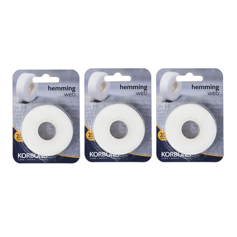 Korbond Hemming Web 60m x 2cm - White - Invisible Mending Tape for Fabric - Iron On Hem Tape - NO Sewing Required Adhesive Fabric Tape, Webbing Tape, Hemming Tape