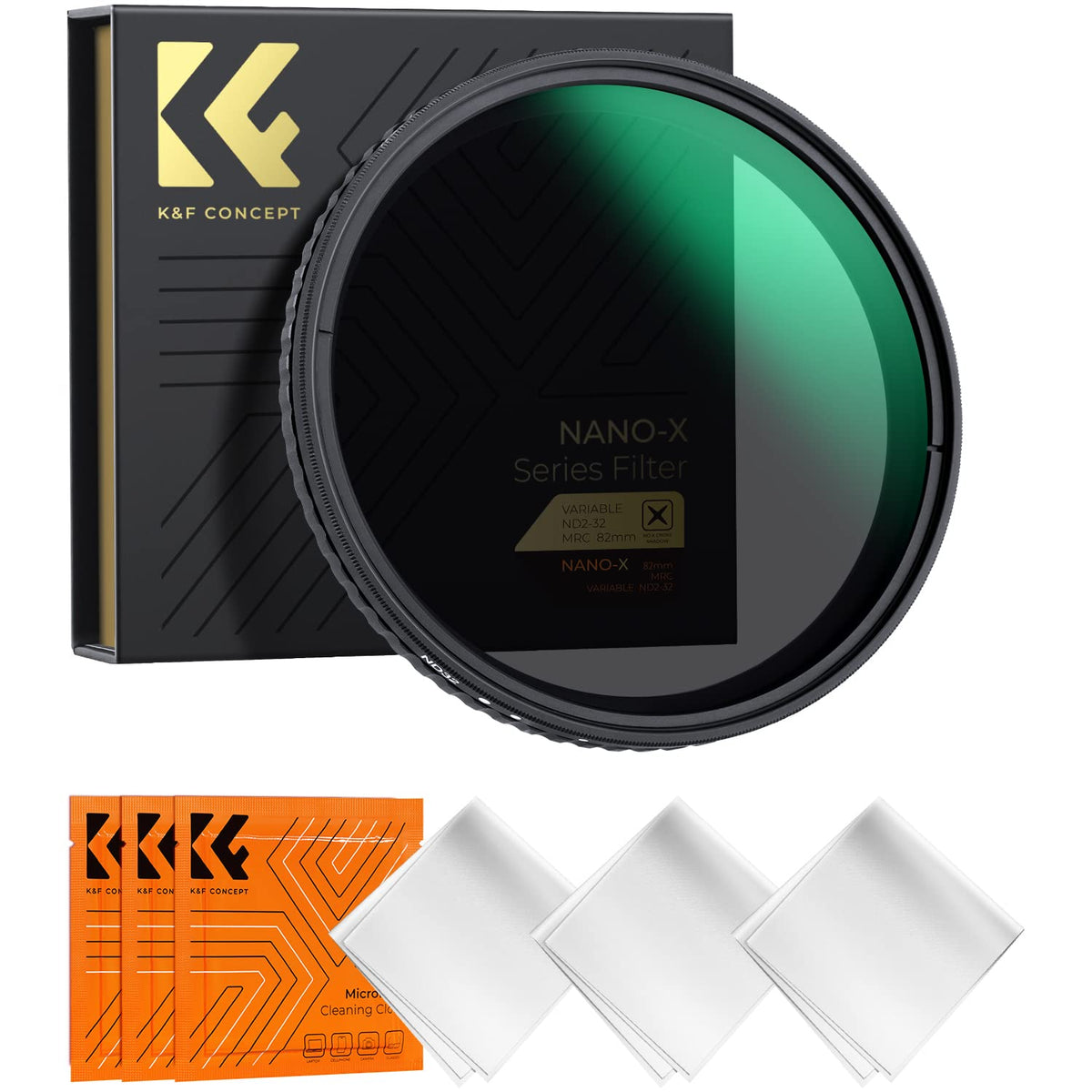 K&F Concept 72mm Variable ND Filter ND2-32 Adjustable Fader Neutral Density ND2 - ND32 Filter, NO Spot X Black X Issue, MRC 28-Layer, Ultra Slim, Waterproof (Nano-X Series)