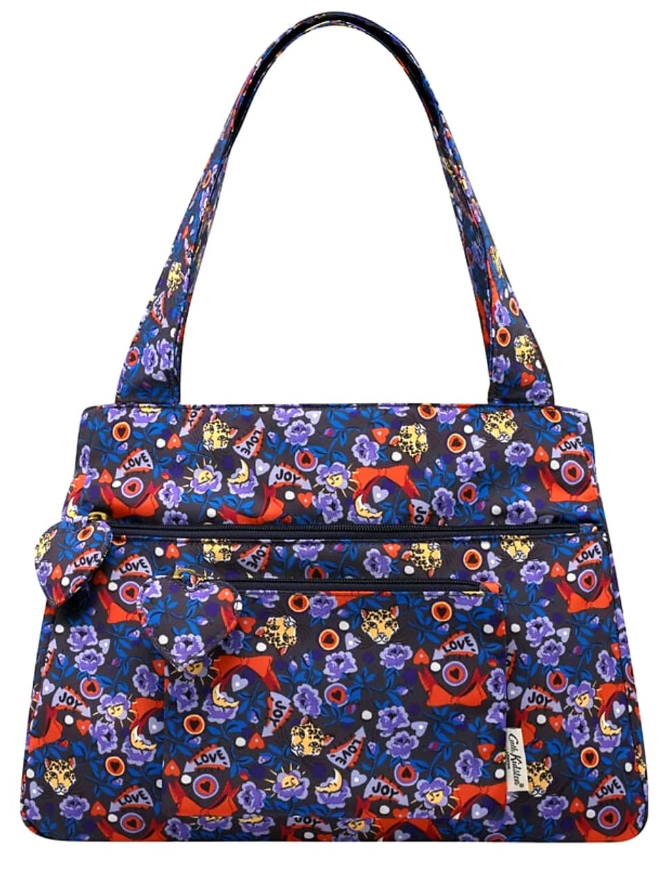 Cath Kidston Purple Pinball Ditsy Medium Recycled Material Handbag (34cm x 25cm x 12cm)
