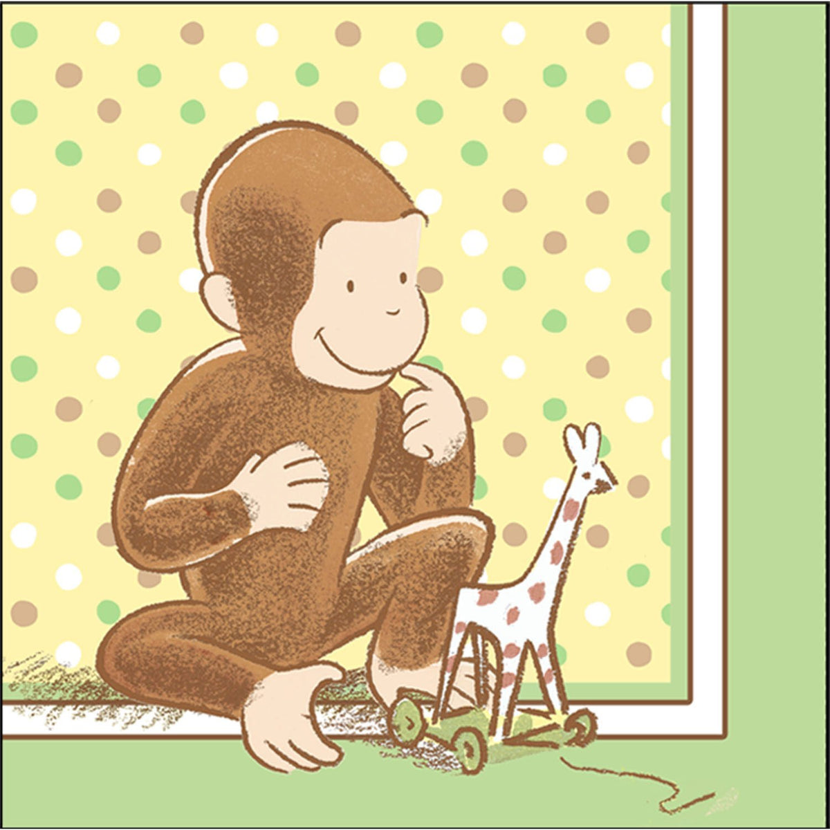 1st Cute Curious George 13" Lunch Napkin - 16/Pkg.