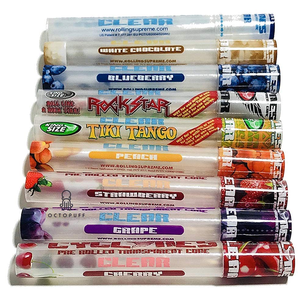 Lemon Head 5 x Cyclones Clear Pre Rolled Transparent Cones in 5 Various Flavour