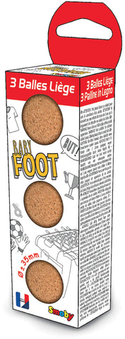 Smoby - Cork Balls 35 mm - Pack of 3 - for Table Football - Made in France - 140411