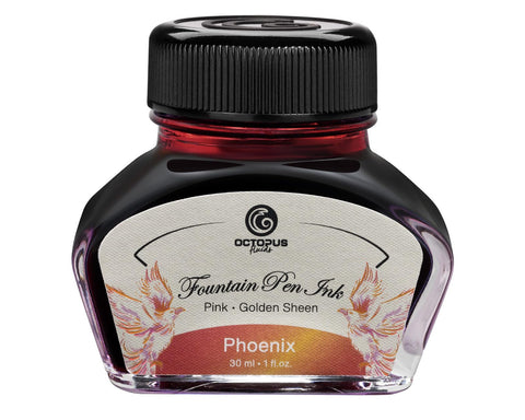 Octopus Fluids Phoenix Sheen Ink Fountain Pen Ink Glass Orange 30ml