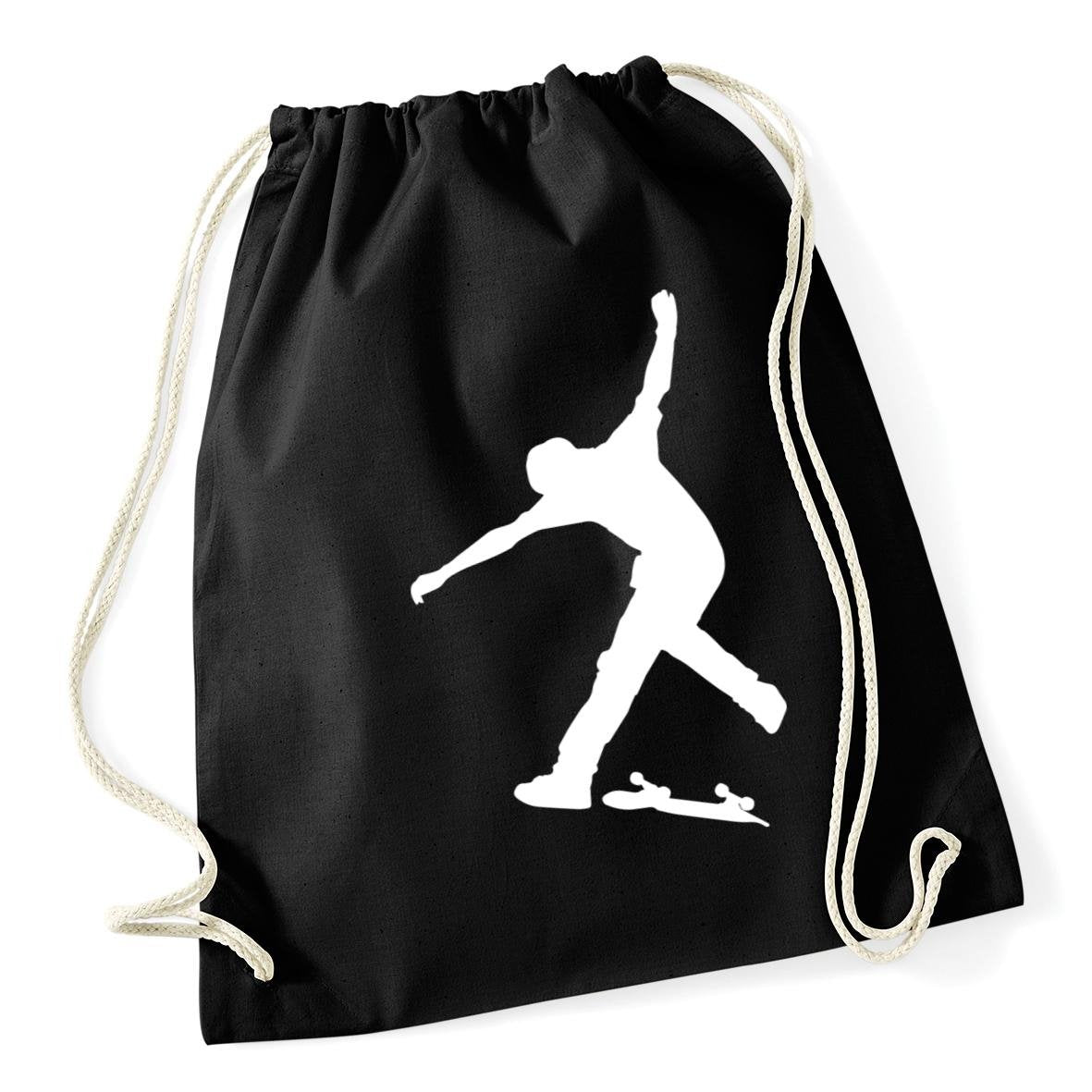 Hippowarehouse Skateboard trick Drawstring Cotton School Gym Kid Bag Sack 37cm x 46cm, 12 litres