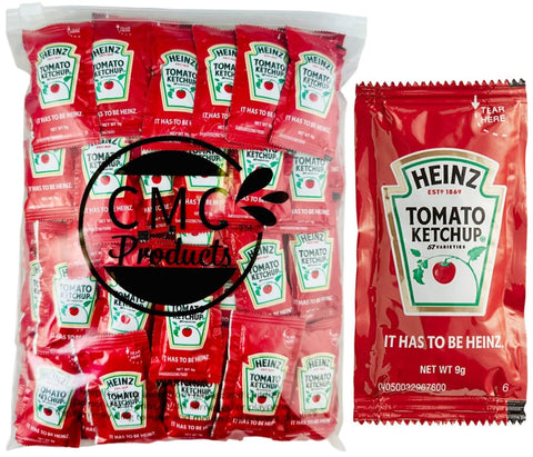 Heinz Ketchup Packets (9g) - 100 Count - Ketchup Condiment Packs in Custom CMC Products Food Safe Slide Seal Bag, bundle, packaged by CMC Products