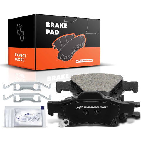 A-Premium Rear Ceramic Disc Brake Pads Set Compatible with Select Dodge and Jeep Models - Durango, Grand Cherokee 2011-2020, with Hardware, 4 Pcs