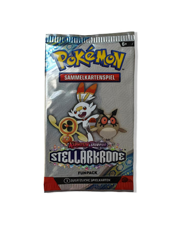 Generisch For Pokemon Crimson & Purple Stellar Crown Booster Pack Fun Pack - Trading Cards - German 3 Cards per Pack in Original Packaging (Stellar Crown)