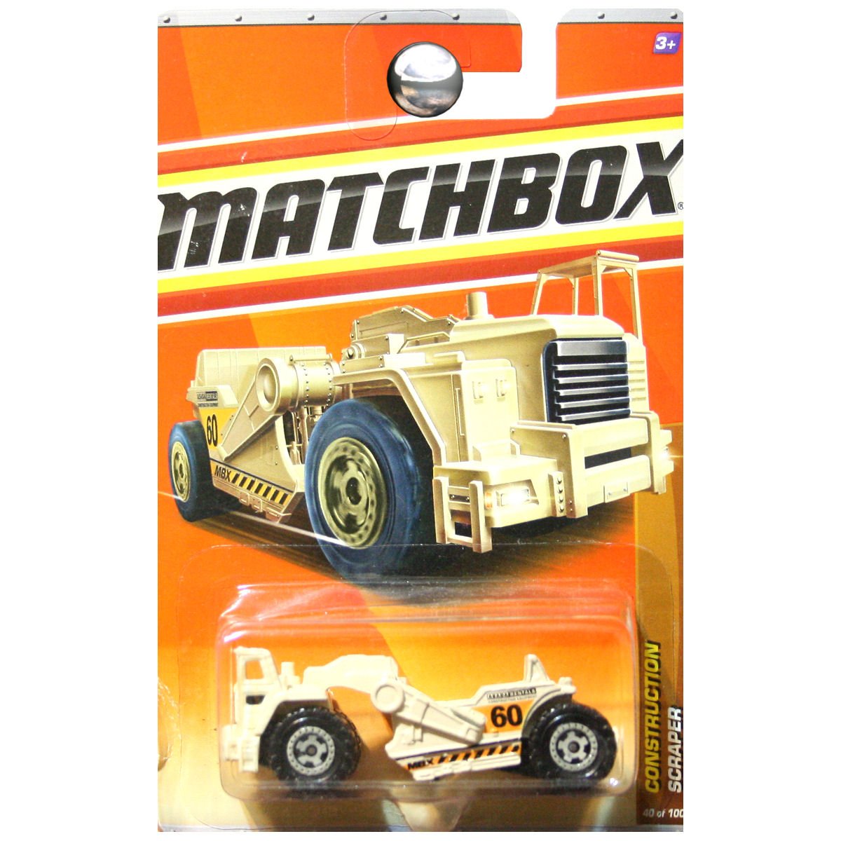 Matchbox SCRAPER CREAM Construction Series (#3 of 11) 2011 Basic Die-Cast Vehicle (#40 of 100)