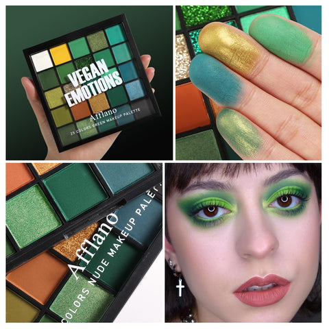 OYGCee Green Eyeshadow Palette,Light Bright Emerald Dark Avocado Neon Green Eyeshadow Shades,25 Colors Matte Shimmer Glitter High Pigmented Eye Shadows Makeup Pallet, Waterproof Makeup Pallete