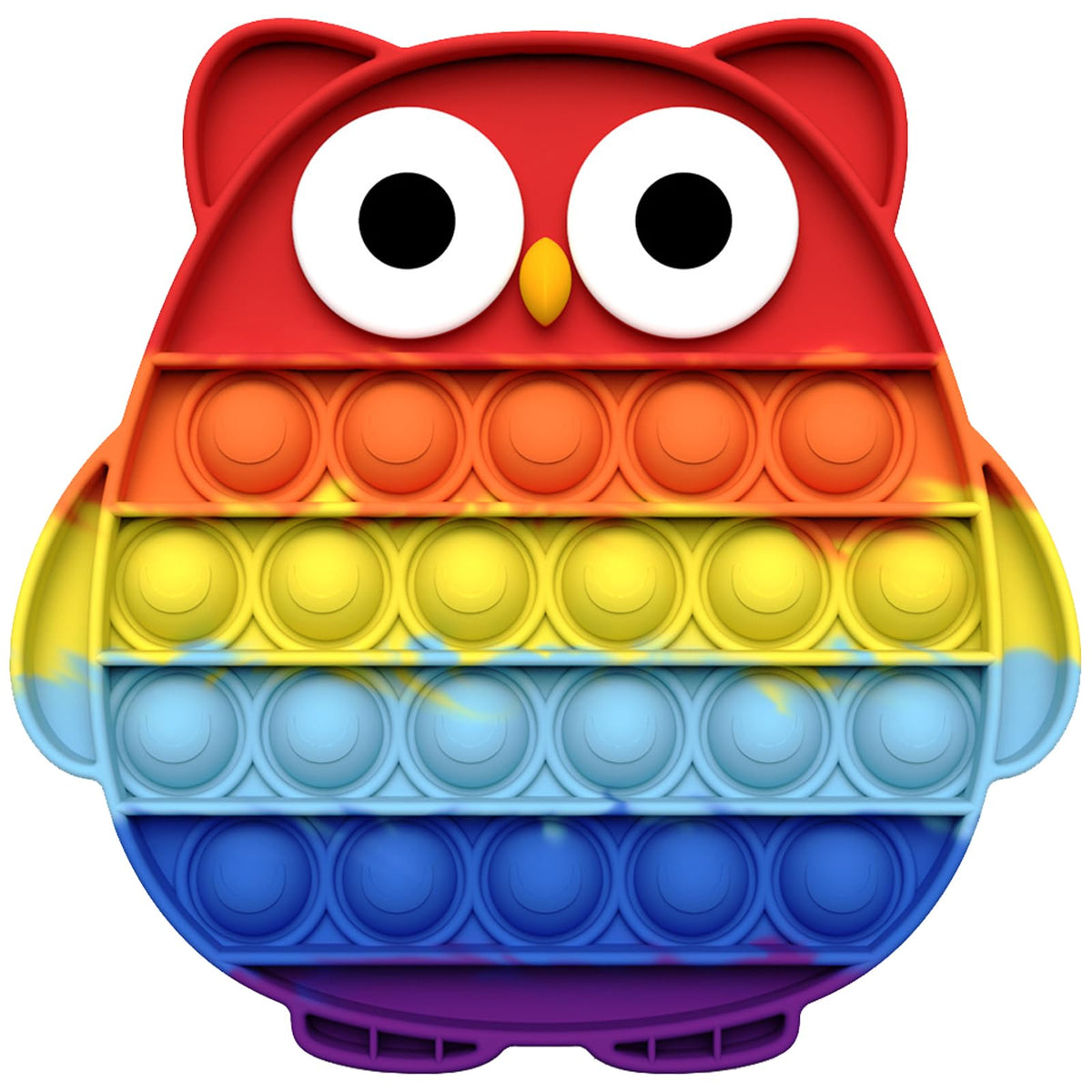 DKDDSSS Fidget Toy, Rainbow Owl Silicone Anxiety Relief Toy Sensory Toy Stocking Fillers For Kids and Teens Adults