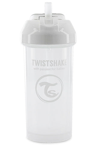 Twistshake Baby Sippy Cup with Straw - 360ml | Leak Proof Baby Water Bottles | Non-Spill Toddler Sippy Cup | BPA-Free Straw Cup | Training Sippy Cup for Kids | White
