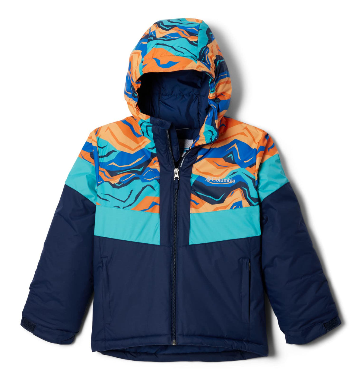 Columbia Youth Boys Lightning Lift II Jacket, Collegiate Navy/Brt Indigo Tectonic/Brt Aqua, Large